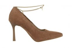 Czółenka Bayla-159 4971 022-P Beż Lico 159191, Skóra naturalna - 38. Brązowe czółenka damskie Bayla, bez wzorów, ze skóry, biznesowe, bez obcasa, na obcasie, bez zapięcia. W wyprzedaży za 314.10 zł.