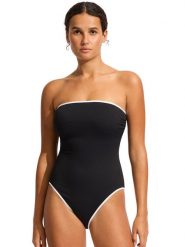 Seafolly Strój kąpielowy Beach Bound 11126DD077 Czarny. Czarne kostiumy jednoczęściowe damskie Seafolly, bez wzorów, z syntetyku. Za 469.99 zł.