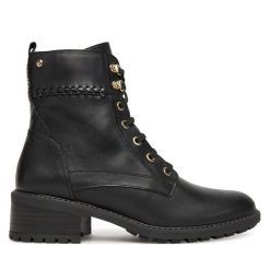 Botki Pikolinos. Czarne botki damskie Pikolinos, bez obcasa, na słupku, bez zapięcia. Za 539.99 zł.