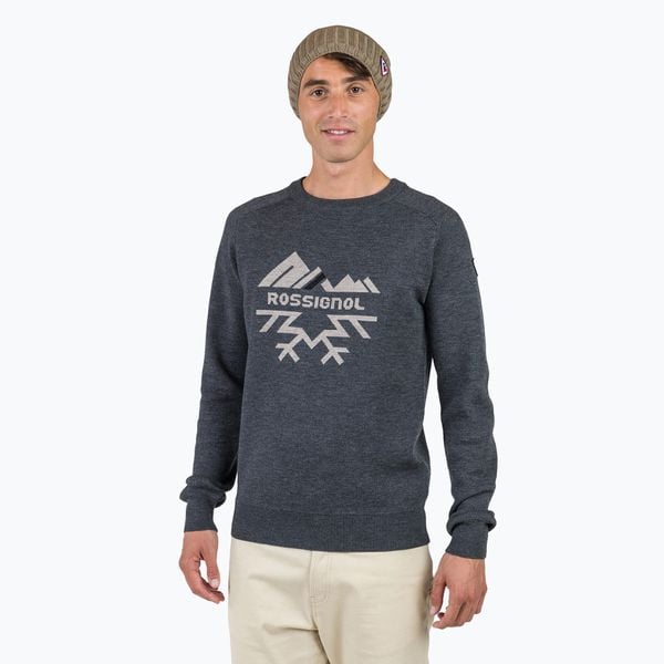 Sweter męski Rossignol Jacquard Crew Neck. Szare swetry przez głowę męskie Rossignol, m, bez wzorów, bez kołnierzyka. Za 839.99 zł.