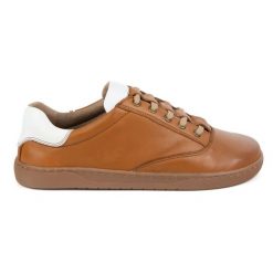 Olivier Sneakersy barefoot damskie – anatomiczne buty skórzane brązowe. Brązowe półbuty damskie bez wzorów, ze skóry, biznesowe, bez obcasa, bez zapięcia. Za 484.00 zł.