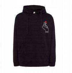 BLUZA Z HAFTEM SERCE ZNAK BAWEŁNA DZIEŃ KOBIET INICJAŁY PREZENT CZARNA BIAŁ. Czarne bluzy damskie Radziszewska, bez wzorów, z bawełny, bez kaptura. Za 242.06 zł.