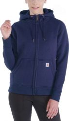 Carhartt Bluza Carhartt Clarksburg Full Zip Hoodie Navy. Niebieskie bluzy damskie Carhartt, bez wzorów, bez kaptura. Za 265.11 zł.