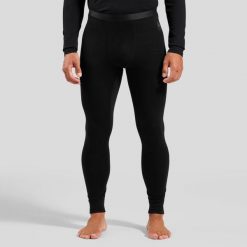 Legginsy termoaktywne męskie ODLO Merino 160 BL Bottom Long. Czarne legginsy sportowe męskie Odlo, m, bez wzorów, na fitness i siłownię. Za 379.99 zł.