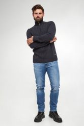 Sweter męski Sanjor JOOP! JEANS. Swetry przez głowę męskie JOOP! Jeans, m, bez wzorów, z jeansu, bez kołnierzyka. W wyprzedaży za 538.85 zł.