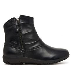 Botki Josef Seibel. Czarne botki damskie Josef Seibel, bez obcasa, na płaskiej podeszwie, bez zapięcia. Za 479.99 zł.