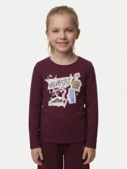 Guess Bluzka J6YI01 K3664 Bordowy Regular Fit. Czerwone t-shirty i topy dla dziewczynek Guess, z aplikacjami, z bawełny, bez ramiączek. Za 94.99 zł.