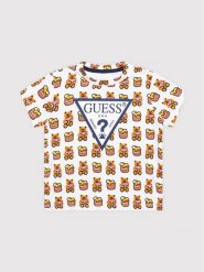 Guess T-Shirt H1YT00 K6YW1 Biały Regular Fit. Białe t-shirty i topy dla dziewczynek Guess, z aplikacjami, z bawełny, bez ramiączek. Za 79.99 zł.