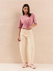 Baleriny z elastyczną gumą - różowy. Czerwone baleriny damskie Sinsay, bez wzorów, z gumy, bez obcasa. Za 49.99 zł.