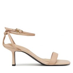 Sandały Tommy Hilfiger. Brązowe sandały damskie Tommy Hilfiger, bez wzorów, bez obcasa, na szpilce, bez zapięcia. Za 339.99 zł.