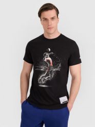 4F T-shirt regular z nadrukiem siatkarskim męski - czarny XXL. Czarne koszulki sportowe męskie 4f, l, bez wzorów, z bawełny, bez kołnierzyka, bez ramiączek, do siatkówki. Za 69.99 zł.