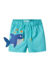 NAME IT Szorty kąpielowe Zakan 13239804 Niebieski Regular Fit. Niebieskie kąpielówki dla chłopców Name it, bez wzorów, z syntetyku. Za 59.99 zł.