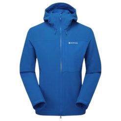 Kurtka przeciwdeszczowa z kapturem Montane Tenacity XT. Niebieskie kurtki męskie Montane, m, bez wzorów, z elastanu, z kapturem. Za 811.30 zł.