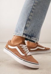 Brązowe Tenisówki Trampki z Niską Cholewką Ozdobione Geometrycznym Wzorem Wioressa. Brązowe obuwie sportowe damskie Renee, bez wzorów, z jeansu, tenisowe. Za 69.99 zł.