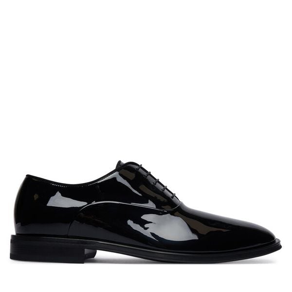 Półbuty BOSS. Czarne eleganckie półbuty Boss, wizytowe, bez zapięcia. Za 958.99 zł.