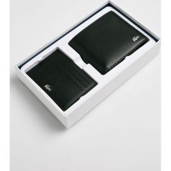 Lacoste - Portfel skórzany. Szare portfele męskie Lacoste, z materiału. W wyprzedaży za 399.90 zł.