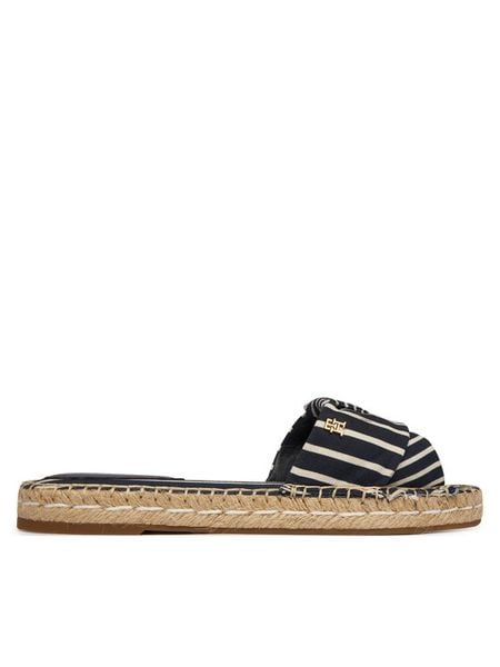 Tommy Hilfiger Klapki Canvas FW0FW09140 Granatowy. Niebieskie klapki damskie Tommy Hilfiger, bez wzorów, z materiału, bez obcasa. Za 196.99 zł.