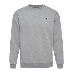 Luźna bluza z okrągłym dekoltem Hummel Bee. Szare bluzy damskie Hummel, na wiosnę, s, z aplikacjami, z bawełny, bez kaptura. Za 221.95 zł.