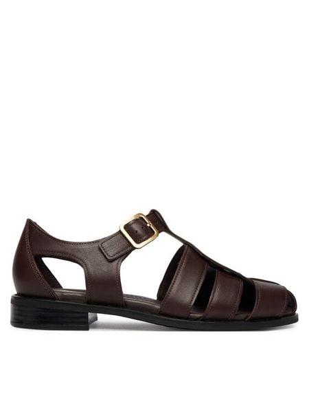 Clarks Sandały Hana Sun 26185911 Brązowy. Brązowe sandały damskie Clarks, bez wzorów, ze skóry, bez obcasa, na płaskiej podeszwie, bez zapięcia. Za 429.99 zł.