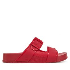 Klapki Melissa. Czerwone klapki damskie Melissa, bez wzorów, bez obcasa. Za 199.99 zł.