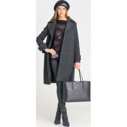 PŁASZCZ ARMANI EXCHANGE W KRATĘ. Czarne kurtki damskie Armani Exchange, l, z aplikacjami, bez kaptura. Za 735.00 zł.