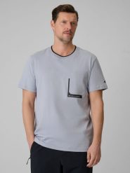 4F T-shirt regular z nadrukiem męski - szary L. Szare t-shirty męskie 4f, l, bez wzorów, z dzianiny, bez kołnierzyka. Za 59.99 zł.