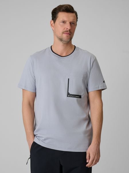 Чоловічий t-shirt regular з принтом - сірий. T-shirty męskie 4f, s, bez wzorów, bez kołnierzyka. Za 699.90 zł.