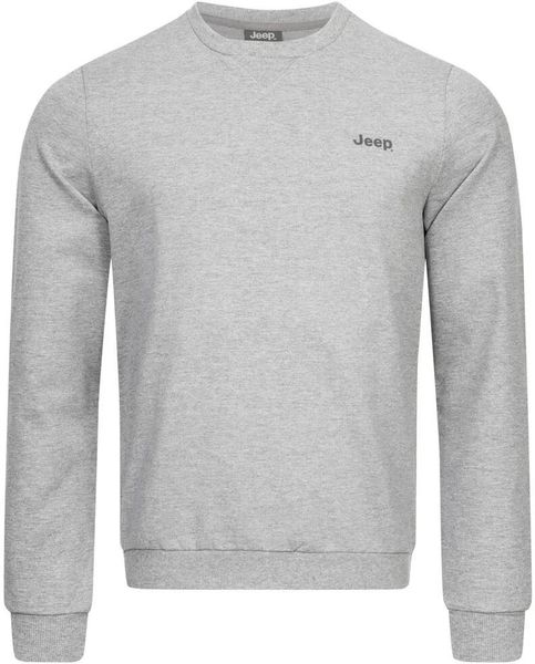 Bluza męska Jeep® z okrągłym dekoltem 60% bawełna - szara. Szare bluzy męskie Jeep, m, bez wzorów, z bawełny, bez kaptura. Za 189.99 zł.