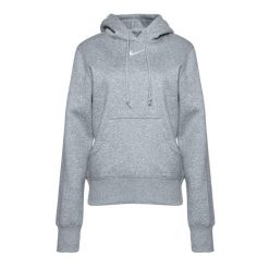 Bluza damska Nike Sportswear Phoenix Fleece. Szare bluzy sportowe damskie Nike, bez wzorów, bez kaptura, na fitness i siłownię. Za 280.99 zł.