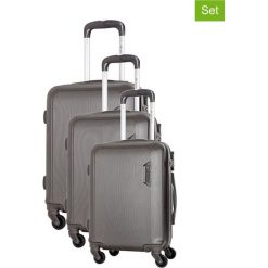 Zestaw walizek w kolorze szarym - 3 szt. Walizki męskie Platinium, z materiału. W wyprzedaży za 579.95 zł.