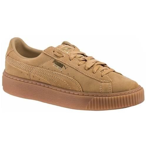 Buty do chodzenia damskie Puma Suede Platform. Brązowe obuwie sportowe damskie Puma, bez wzorów, trekkingowe, Puma Suede. W wyprzedaży za 199.00 zł.