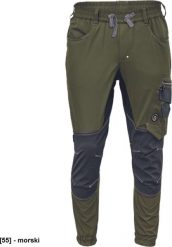 CERVA NEURUM CLS JOGGER - męskie spodnie robocze, szeroka elastyczna taliam, 4 kieszenie, odblaski - morski L. Zielone spodnie materiałowe męskie CERVA, l, bez wzorów. Za 210.31 zł.