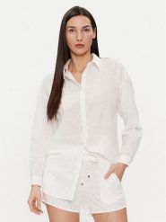 Maaji Koszula Larissa PT2075CLS004 Biały Relaxed Fit. Białe bluzki damskie Maaji, l, bez wzorów, z bawełny, bez kołnierzyka, bez ramiączek. Za 199.99 zł.