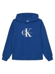 Calvin Klein Jeans Bluza Light Monologo IB0IB02615 Niebieski Regular Fit. Niebieskie bluzy dla chłopców Calvin Klein Jeans, bez wzorów, z bawełny, bez ramiączek, bez kaptura. Za 349.99 zł.