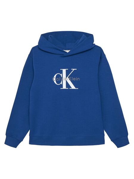 Calvin Klein Jeans Bluza Light Monologo IB0IB02615 Niebieski Regular Fit. Niebieskie bluzy dla chłopców Calvin Klein Jeans, bez wzorów, z bawełny, bez ramiączek, bez kaptura. Za 226.99 zł.