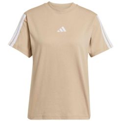 Damska Koszulka adidas Essentials 3-Stripes Cotton Lifestyle. Brązowe koszulki sportowe damskie Adidas, l, bez wzorów, z bawełny, bez kołnierzyka, bez ramiączek, na fitness i siłownię. Za 96.99 zł.