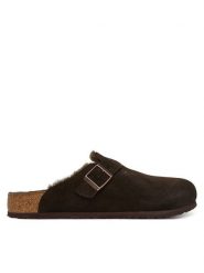 Birkenstock Klapki Boston Fur 1020567 Brązowy. Brązowe klapki męskie Birkenstock, ze skóry. Za 726.99 zł.