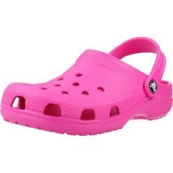 Sandały CROCS CLASSIC CLOG K Rose. Czerwone sandały damskie Crocs, bez wzorów, z gumy, bez obcasa, bez zapięcia. Za 187.99 zł.