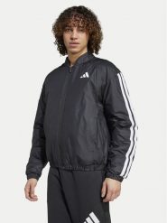 Adidas Kurtka bomber Essentials 3-Stripes JD1294 Czarny Loose Fit. Czarne kurtki męskie Adidas, m, bez wzorów, z syntetyku, bez kaptura. Za 229.99 zł.