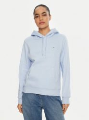 Tommy Jeans Bluza DW0DW19958 Błękitny Regular Fit. Niebieskie bluzy damskie Tommy Jeans, s, bez wzorów, z bawełny, bez kaptura. Za 209.99 zł.