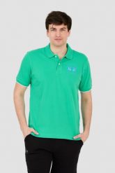 LA MARTINA Zielone polo z dużym logo. Zielone koszulki polo męskie La Martina, m, bez wzorów, bez ramiączek. W wyprzedaży za 429.99 zł.
