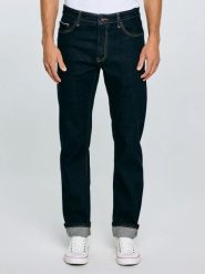 Jeansy męskie z prostą nogawką granatowe Colt 640. Niebieskie spodnie materiałowe męskie Big Star, l, bez wzorów, z denimu, klasyczne. Za 429.99 zł.