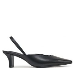 Sandały Calvin Klein. Czarne sandały damskie Calvin Klein, bez wzorów, bez obcasa, na słupku, bez zapięcia. Za 409.99 zł.
