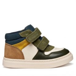 Sneakersy Geox. Brązowe trampki i tenisówki chłopięce Geox, bez wzorów, bez zapięcia. Za 189.99 zł.