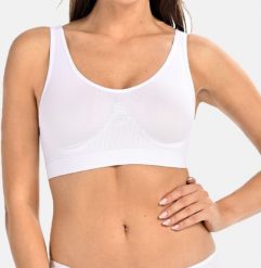 Bezszwowy top damski do karmienia Charlotte biały Biały L/XL. Białe koszule damskie Carriwell, l, bez wzorów, bez kołnierzyka, bez ramiączek. Za 121.01 zł.