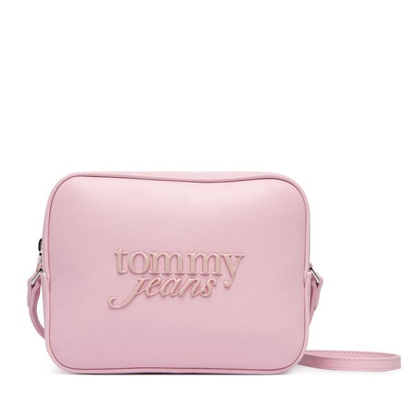 Torebka Tommy Jeans. Czerwone listonoszki damskie Tommy Jeans, bez wzorów, z jeansu, bez dodatków. Za 260.99 zł.