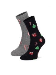 Lasocki Skarpety długie 2MB-001-AW24 (2-pack) Szary. Szare skarpety męskie Lasocki, bez wzorów, z bawełny. Za 29.99 zł.