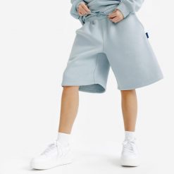 Spodenki Elementals. Niebieskie szorty damskie Decathlon, uniwersalny, bez wzorów, z bawełny. Za 99.99 zł.