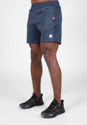Tennessee Track Szorty - Granatowy. Niebieskie krótkie spodenki sportowe męskie GORILLA WEAR, xl, bez wzorów, z poliesteru, na fitness i siłownię. Za 209.00 zł.