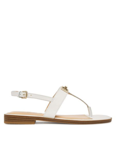 Guess Sandały FLJRMY LEA03 Biały. Białe sandały damskie Guess, z aplikacjami, ze skóry, bez obcasa, na płaskiej podeszwie, bez zapięcia. Za 299.99 zł.